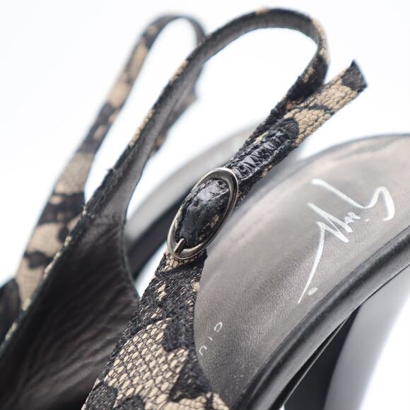 Guiseppe Zanotti Lace Slingback Platform Peep Toe Pumps Size 38.5 - Picture 10 of 10